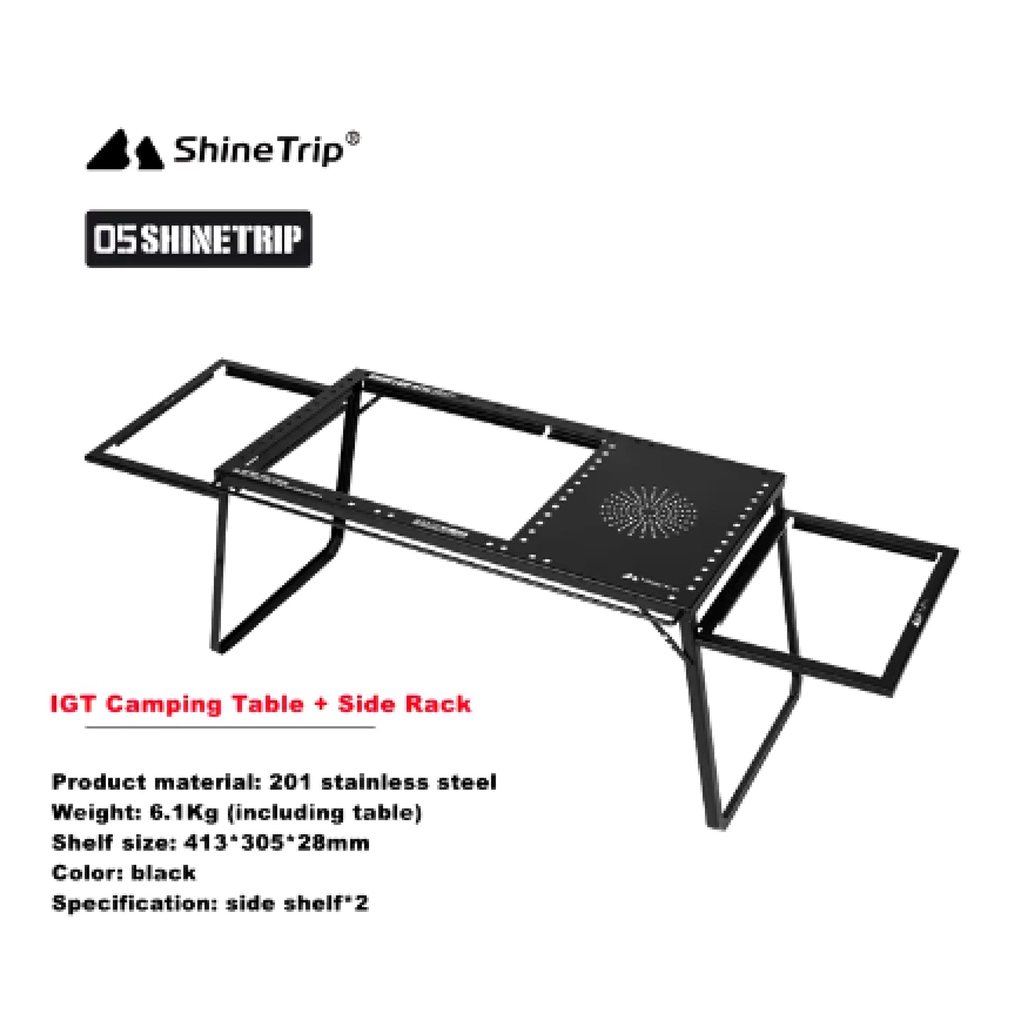 ST035-036-A440-H11/12 SHINE TRIP (BASIC SET) 05 Series Black Mist IGT Camping Table