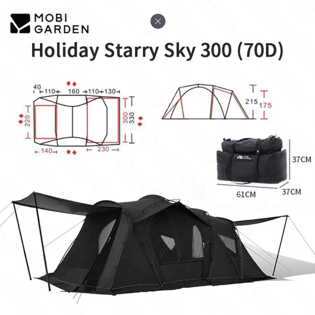 MG019-020-021- MOBI GARDEN Holiday Stars 300 Tent