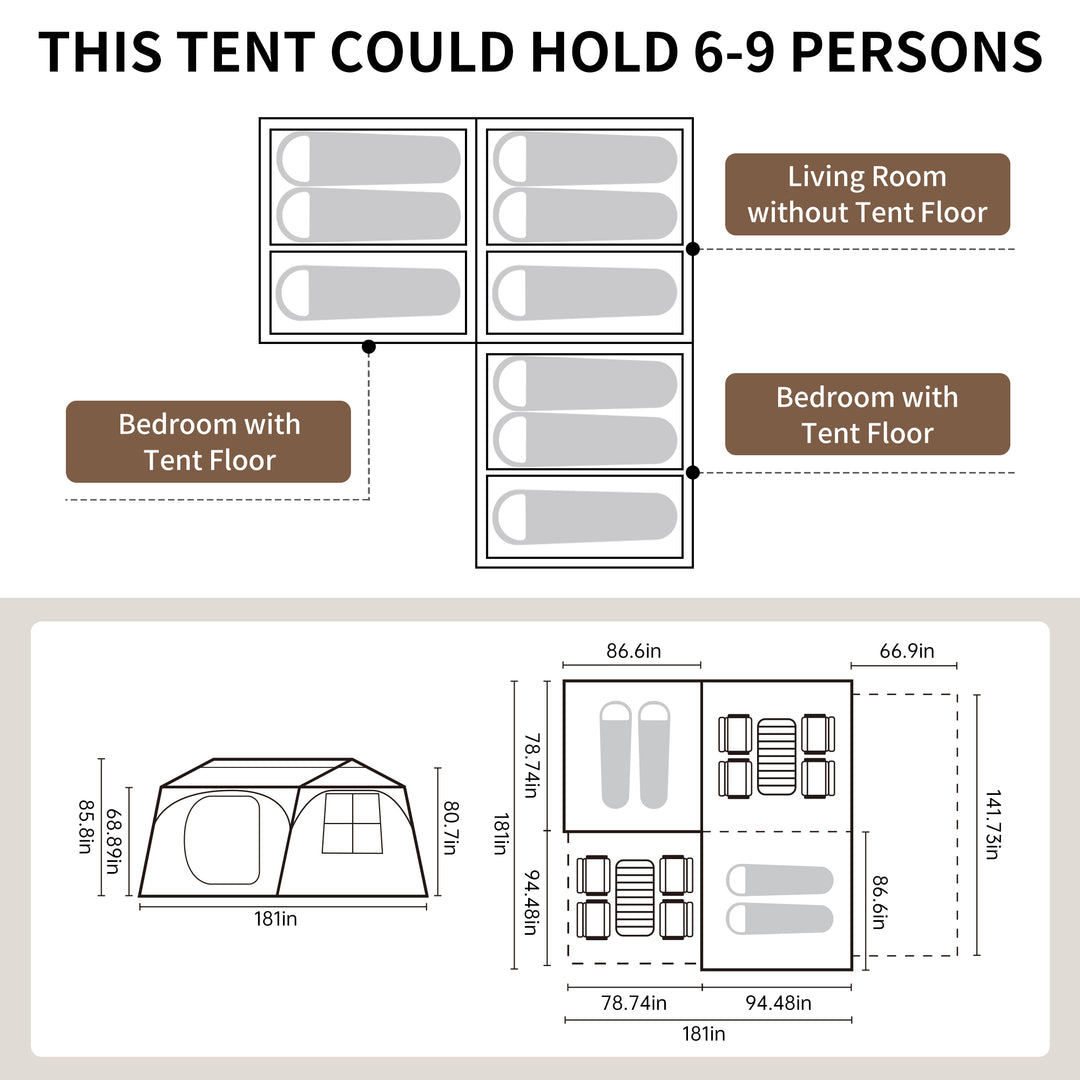 NH049 | NATUREHIKE CNH23ZP12004 _ Village Suite Quick Open Tent