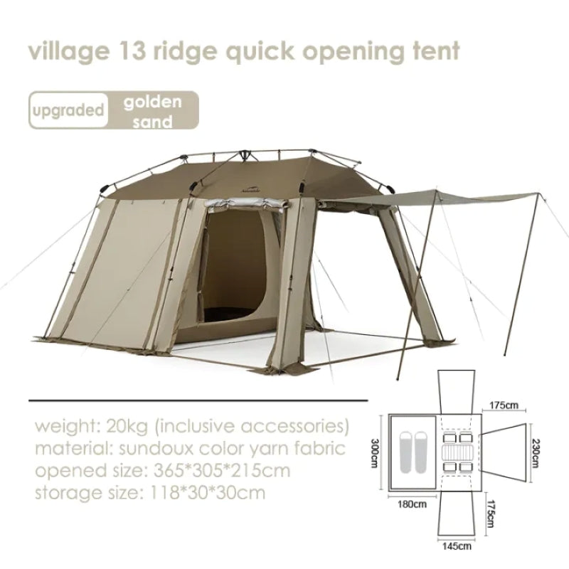 NH003-050 | NATUREHIKE CNH23ZP12003  Village 13 Quick-Opening Tent (Living Room & Upgrade Version) | NH003 | NH050 |