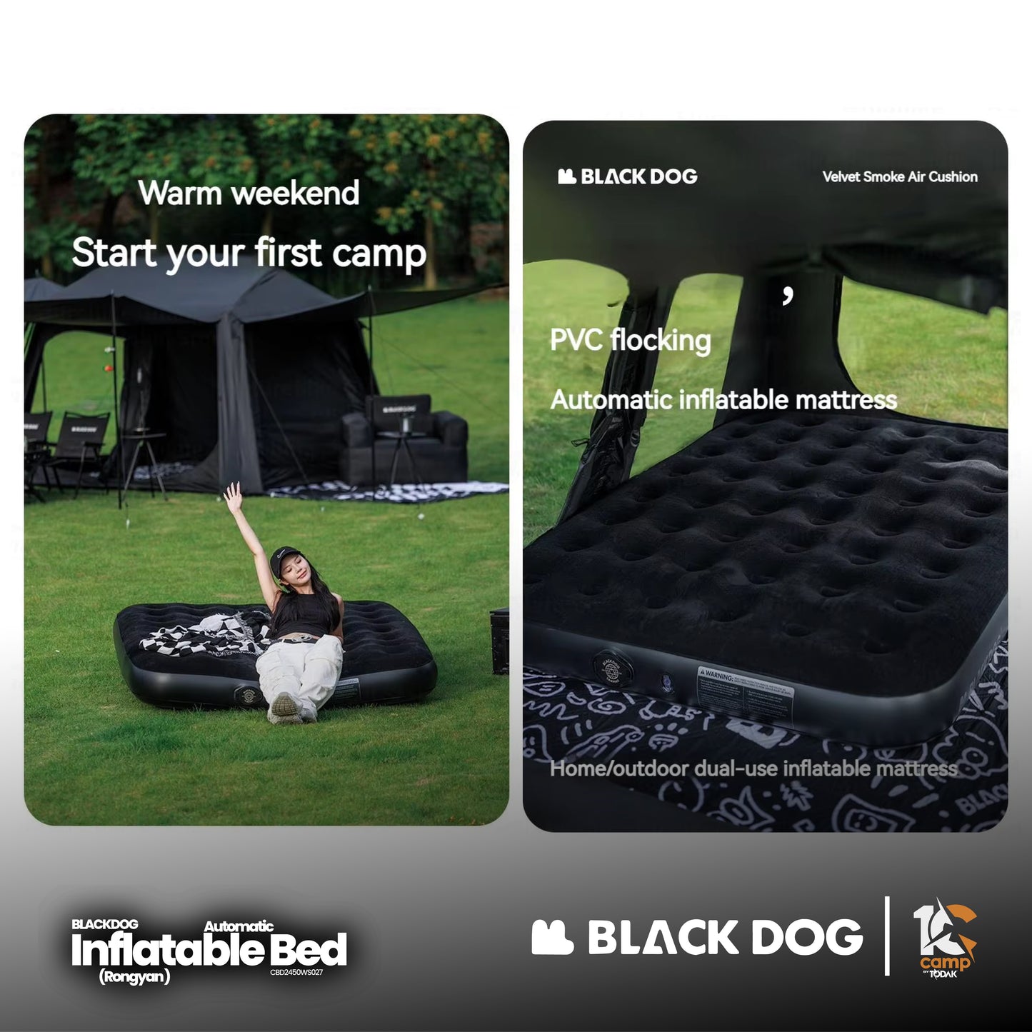 BD076 BLACKDOG CBD2450WS027 Rong yan-Automatic inflatable bed