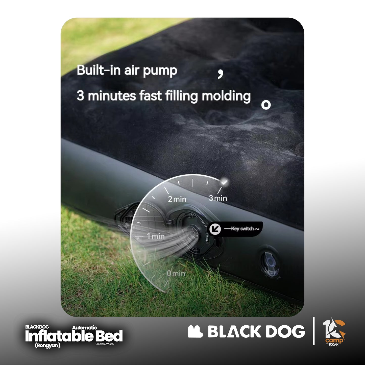 BD076 BLACKDOG CBD2450WS027 Rong yan-Automatic inflatable bed