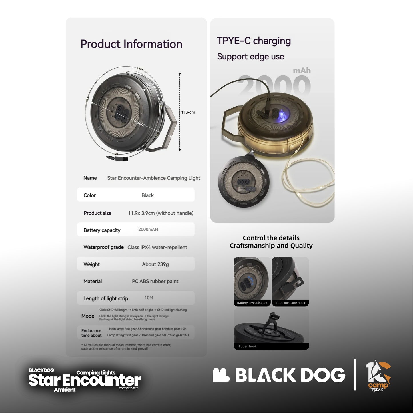 BD078 | BLACKDOG CBD2450ZM017 _ Ambient camping light