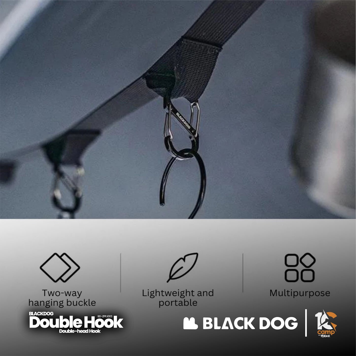 BD084 | BLACKDOG BD-ZPPJ003 _ Aluminum Alloy Double Head Hook