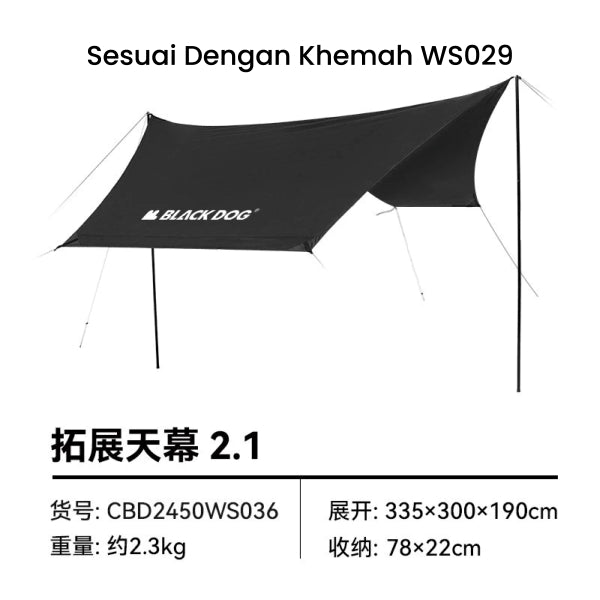 BD135 | BLACKDOG CBD2450WS036_ Automatic tent extension canopy 2.1