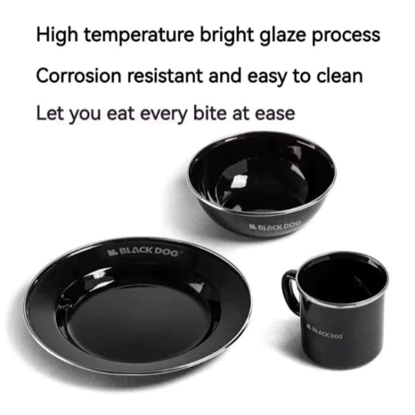 BD138-139 | BLACKDOG _ Thick Enamel Tableware Plate & Cup | BD138 | BD139