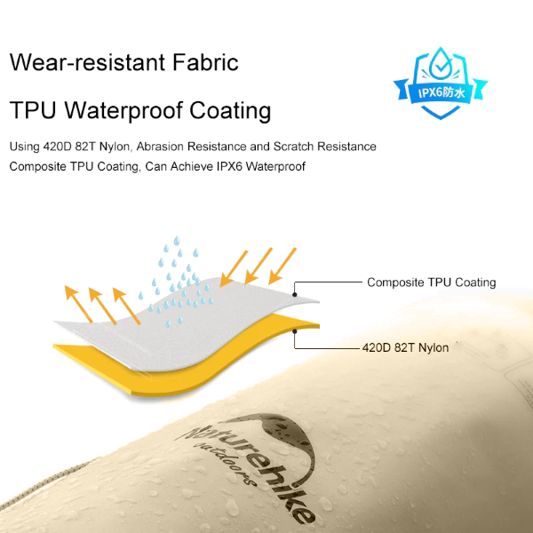 NH135 | NATUREHIKE NH21FSB04_Shimmer-TPU wet and dry separation waterproof bag | Khaki 20L (without shoes)