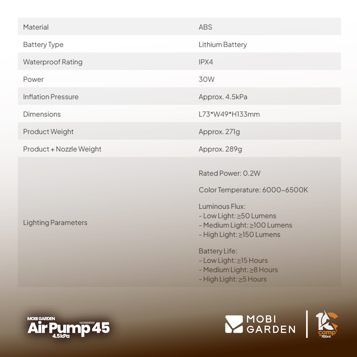 MG058 | MOBI GAREN NX22669009 _ AIR PUMP 45