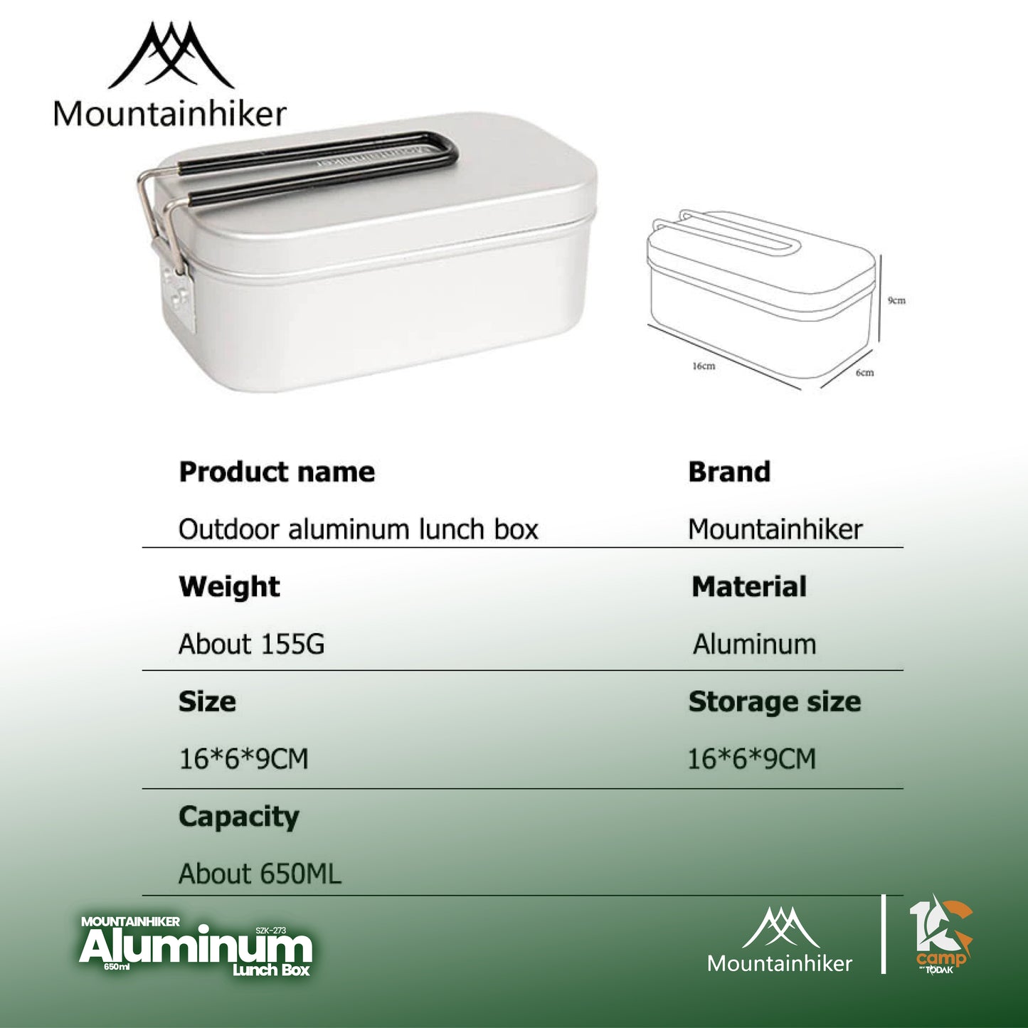 MH054 SZK273 Aluminum Lunch Box