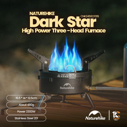 NH100 | NATUREHIKE CNK2450CF019 _ Dark star three burners gas stove | 3300W |