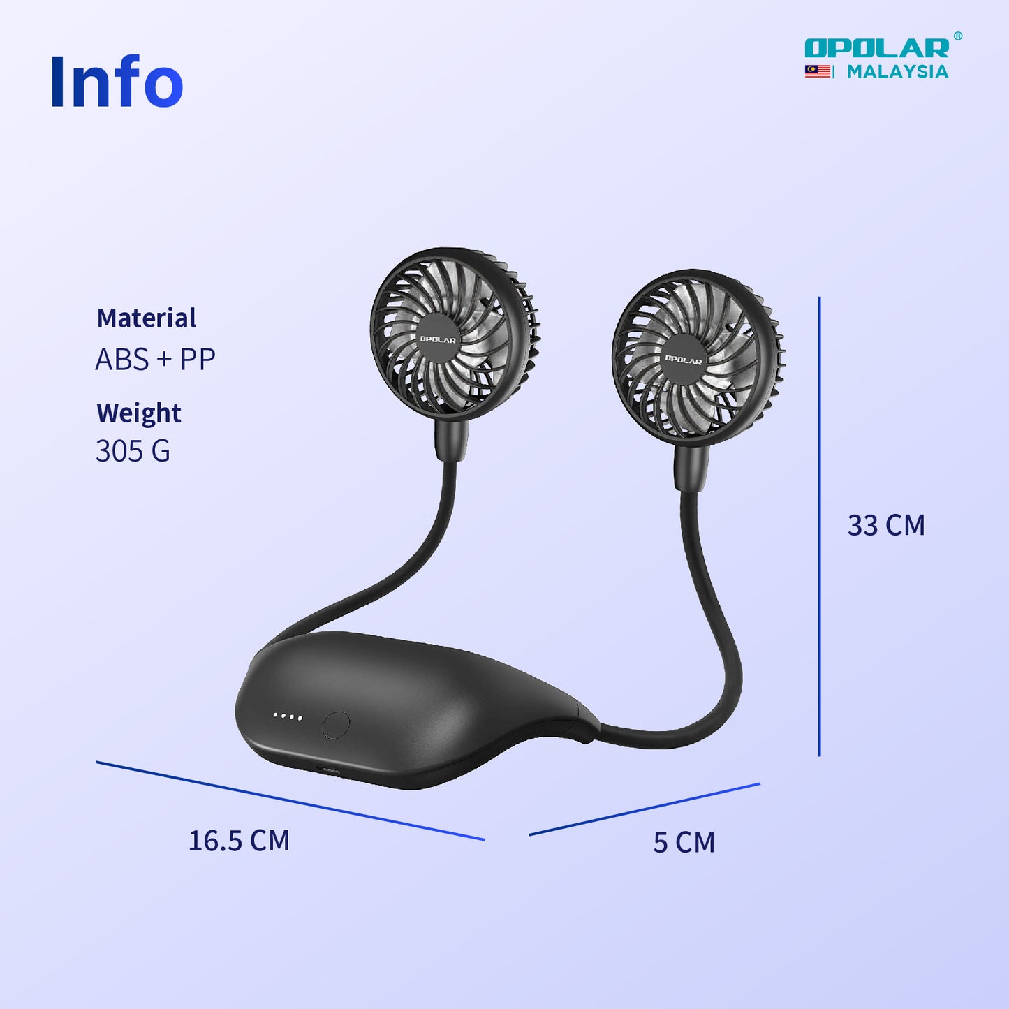 OP016 | OPOLAR NF171 _ Neck Fan | 10W 9,000mAH