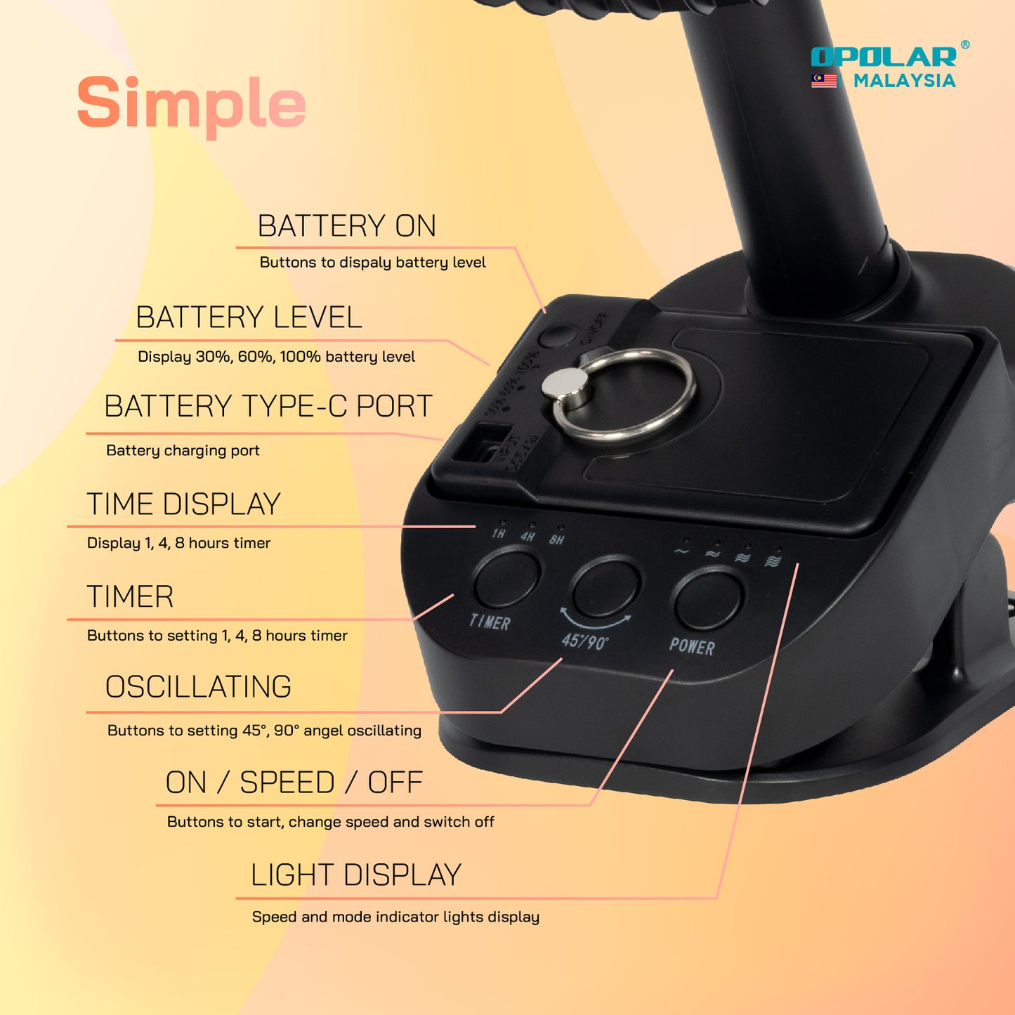 OP006 | OPOLAR WH81 _ Camping Clip With Hanging Hook | 10,000mAH