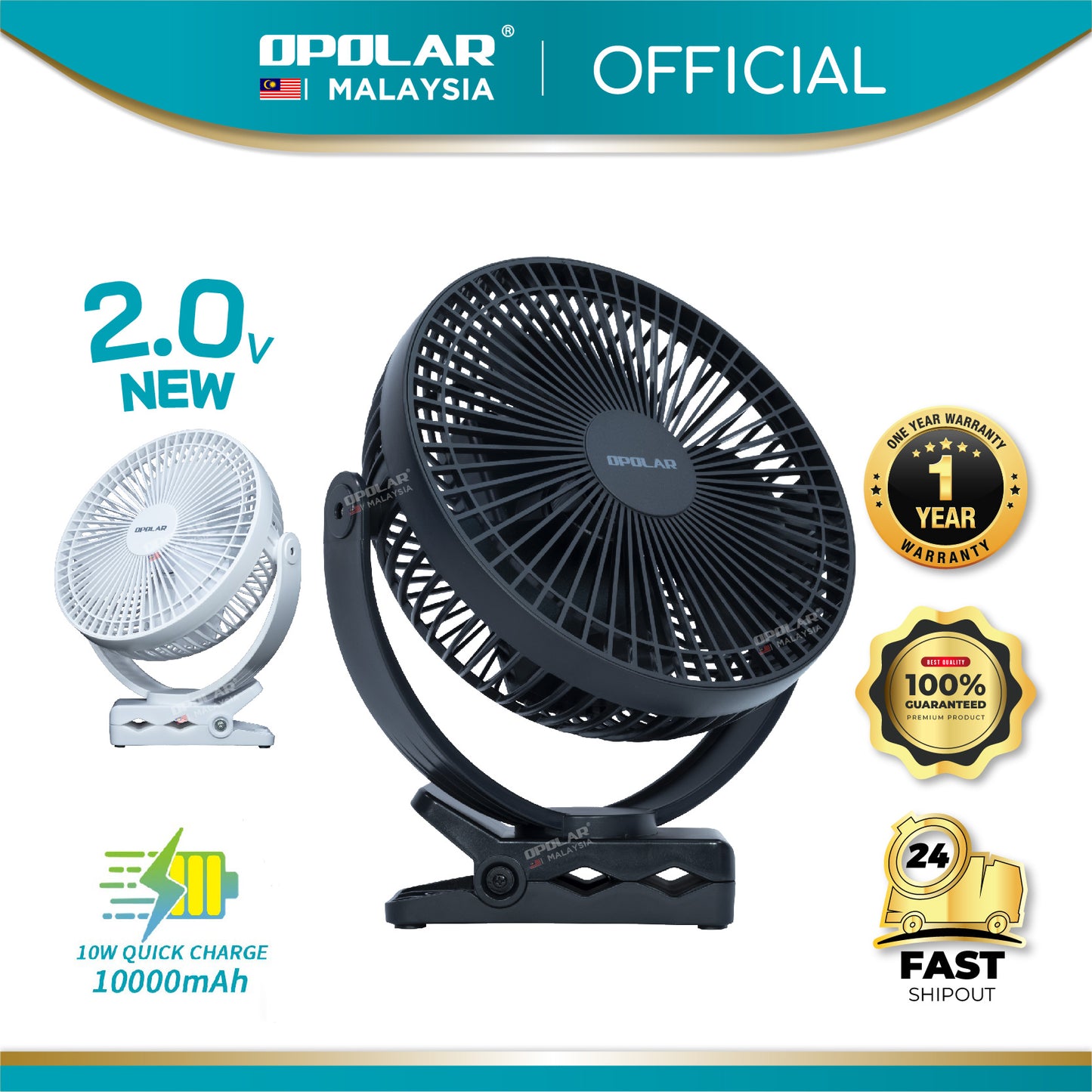 OP004 | OPOLAR WH310 _ Clip Fan | 10,000mAH