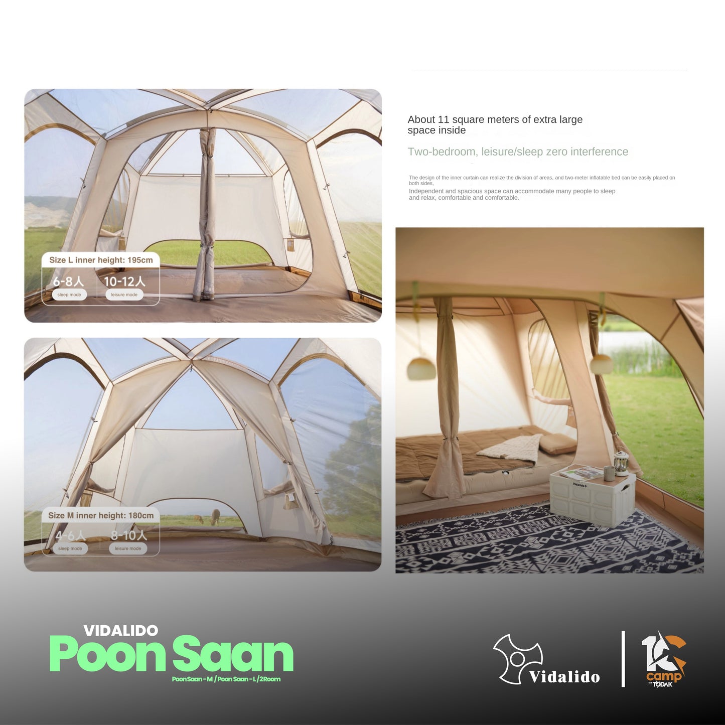 VD003~034 VIDALIDO Poon Saan Camping Tent | VD003 | VD004 | VD033 | VD034 |