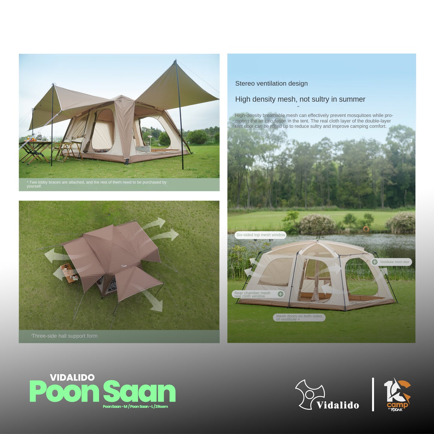 VD003~034 VIDALIDO Poon Saan Camping Tent | VD003 | VD004 | VD033 | VD034 |