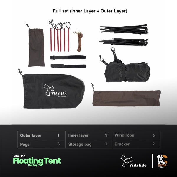 VD035-036 | VIDALIDO Floating Plus Tarp | VD035 BLACK | VD036 kHAKI |