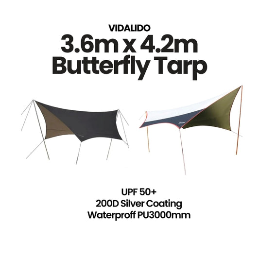 VD049-050 | VIDALIDO Butterfly Shape Tarp 3.6m x 4.2m | VD049 | VD050